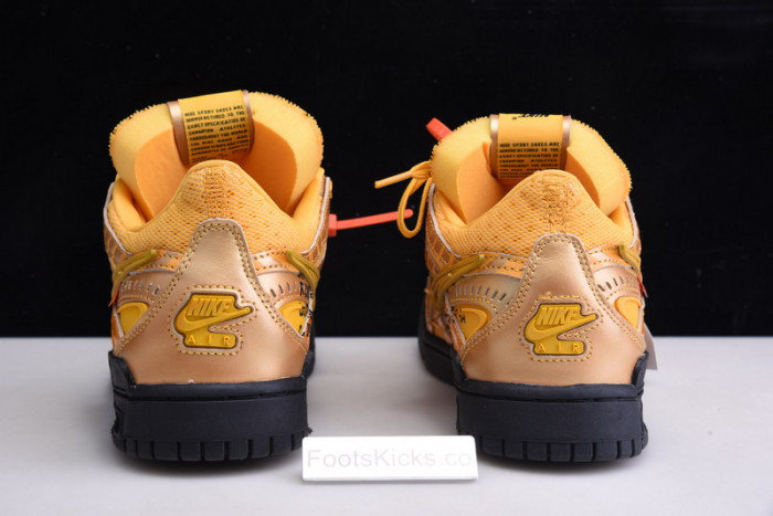 ofw x nike air rubber dunk “university gold cu6015-700
